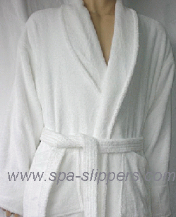 terry bathrobe, spa bathrobe with shawl collar